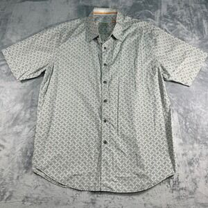 Quiksilver Edition Mens XXL Short Sleeve‎ Button Up Shirt Custom Fit Geometric